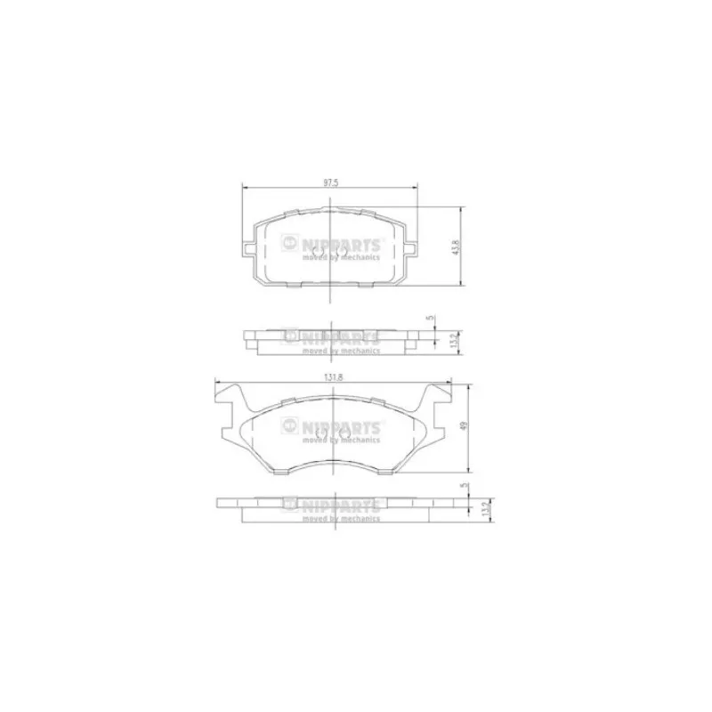 Jeu de 4 plaquettes de frein avant NIPPARTS J3602041