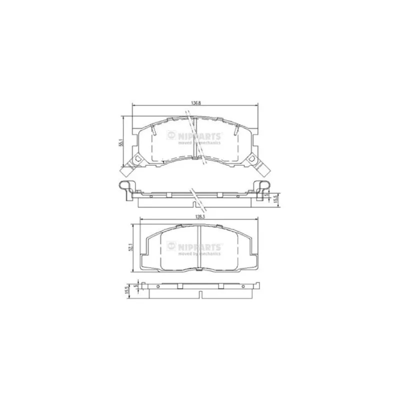 Jeu de 4 plaquettes de frein avant NIPPARTS J3602050