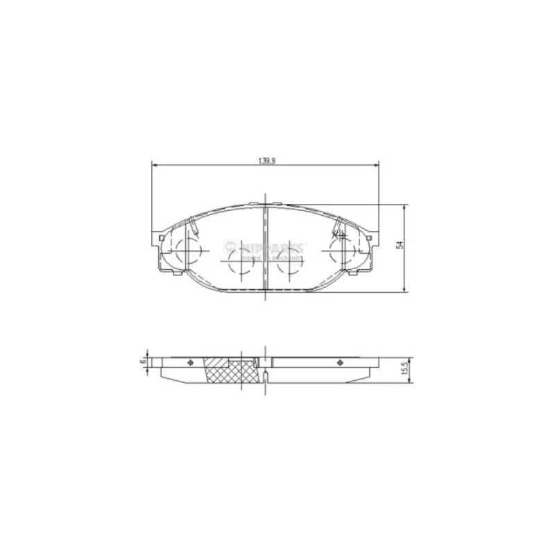 Jeu de 4 plaquettes de frein avant NIPPARTS J3602053