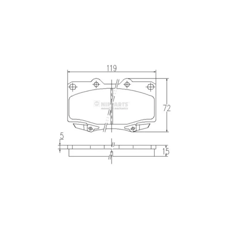Jeu de 4 plaquettes de frein avant NIPPARTS J3602055