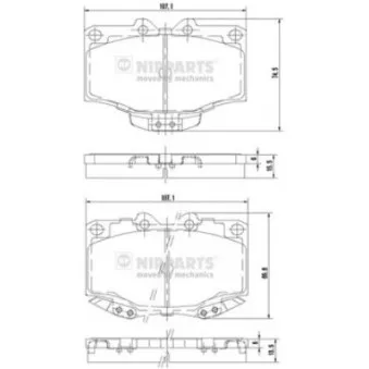 Jeu de 4 plaquettes de frein avant NIPPARTS J3602056