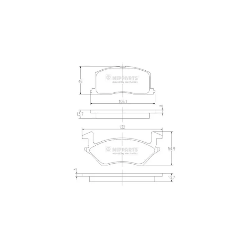 Jeu de 4 plaquettes de frein avant NIPPARTS J3602057