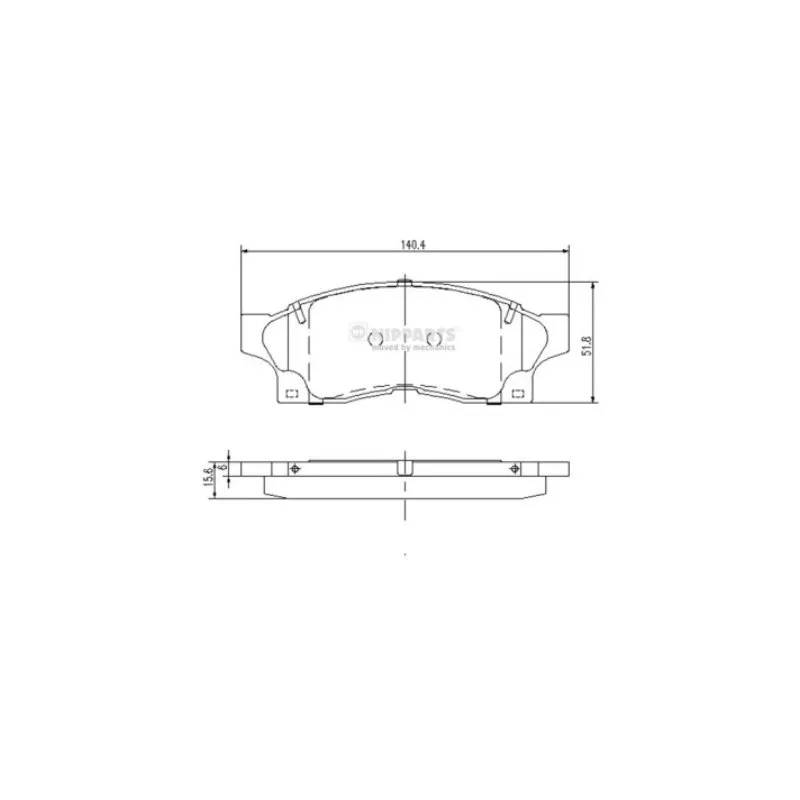 Jeu de 4 plaquettes de frein avant NIPPARTS J3602058