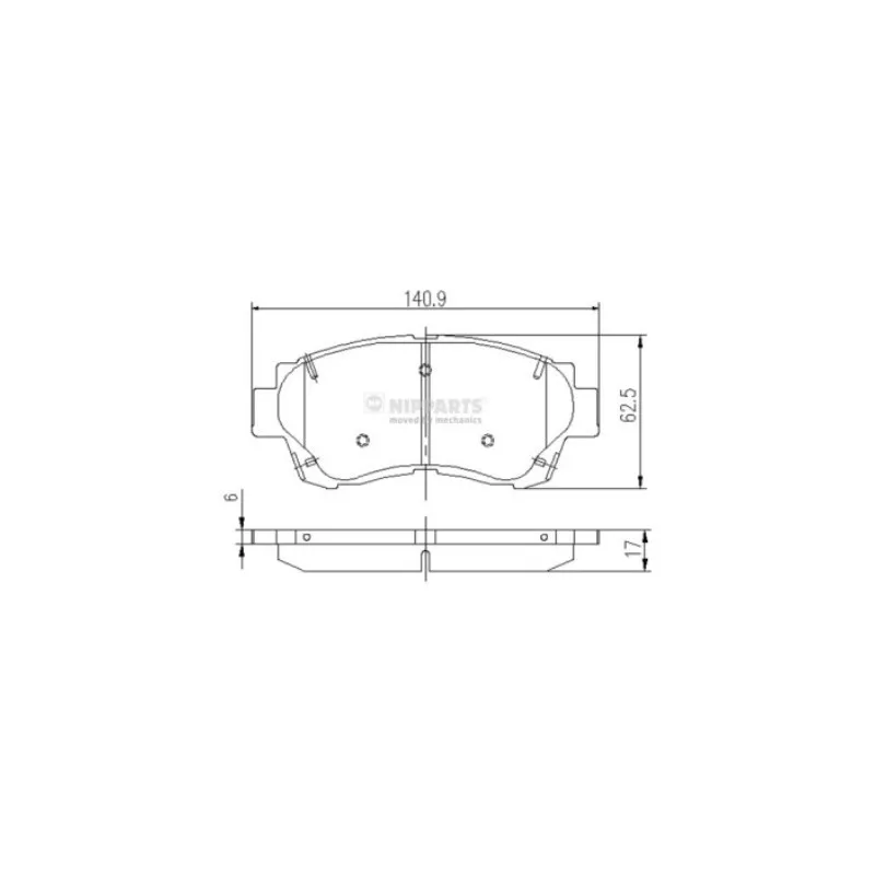 Jeu de 4 plaquettes de frein avant NIPPARTS J3602060