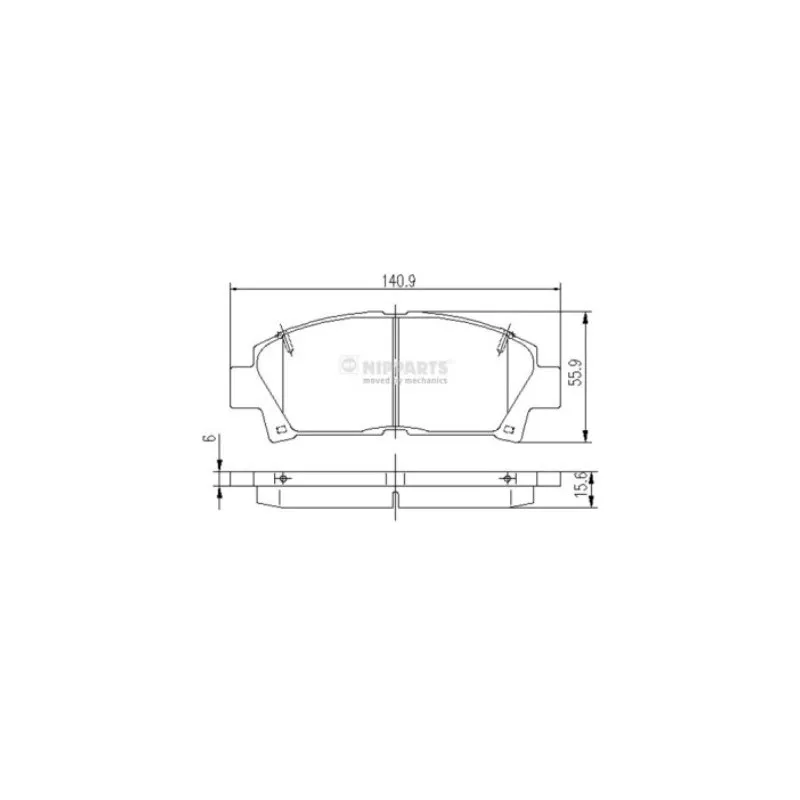 Jeu de 4 plaquettes de frein avant NIPPARTS J3602063