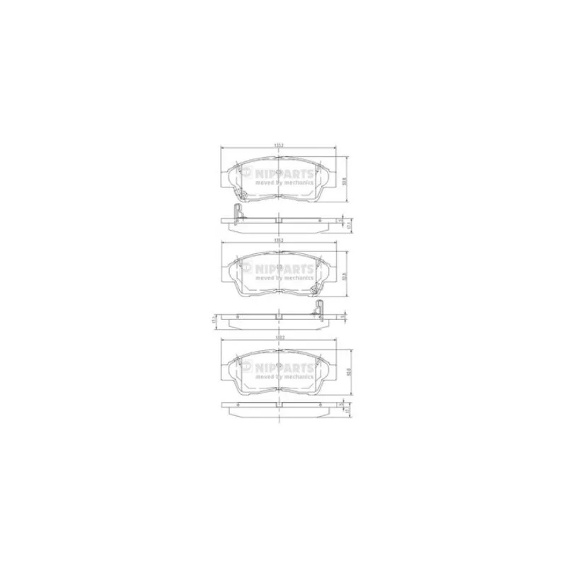 Jeu de 4 plaquettes de frein avant NIPPARTS J3602064