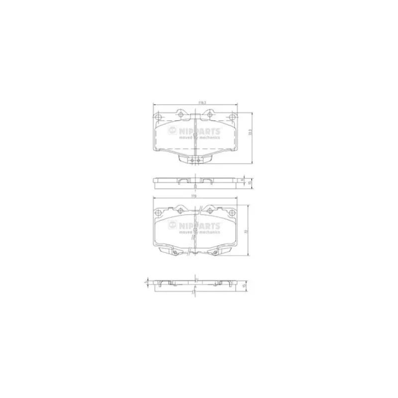 Jeu de 4 plaquettes de frein avant NIPPARTS J3602071