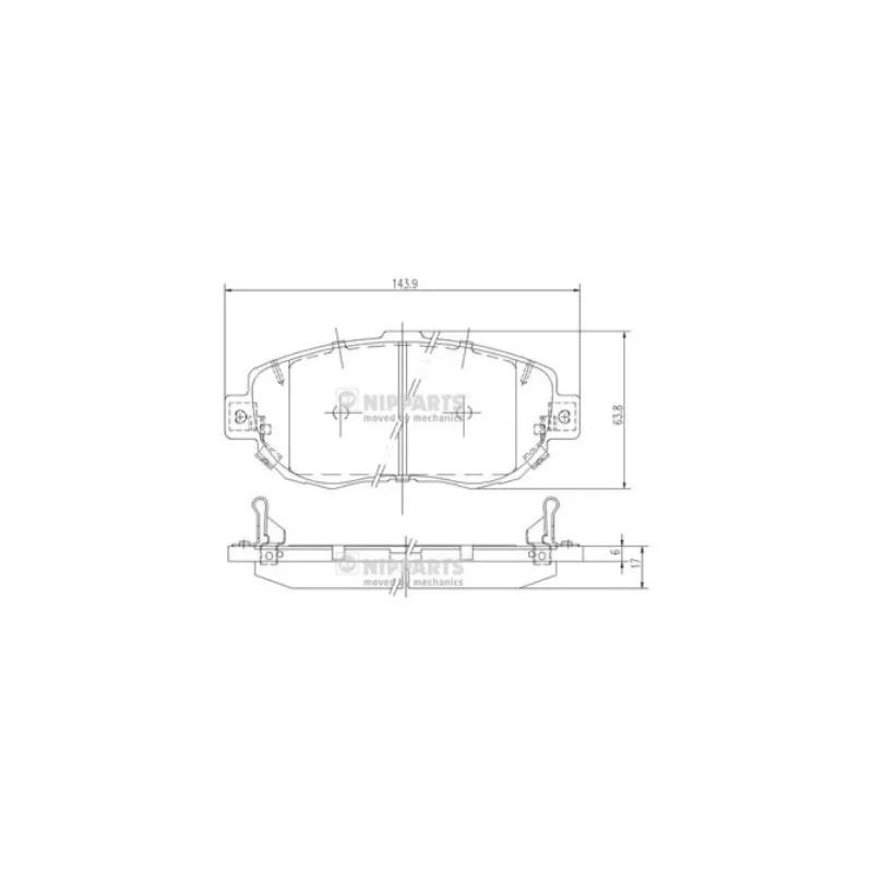 Jeu de 4 plaquettes de frein avant NIPPARTS J3602072
