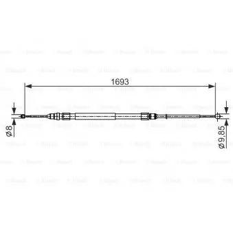 Tirette à câble, frein de stationnement BOSCH 1 987 482 542