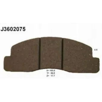 Jeu de 4 plaquettes de frein avant NIPPARTS J3602075