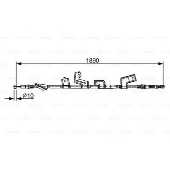Tirette à câble, frein de stationnement BOSCH 1 987 482 576