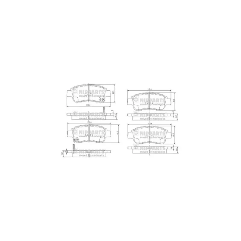 Jeu de 4 plaquettes de frein avant NIPPARTS J3602086