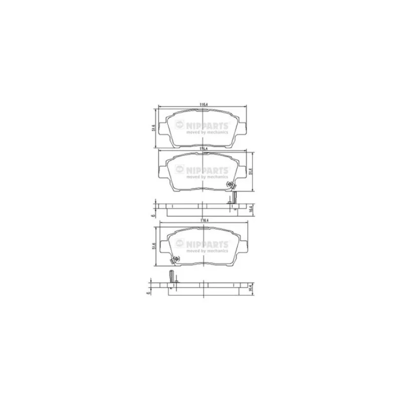 Jeu de 4 plaquettes de frein avant NIPPARTS J3602088