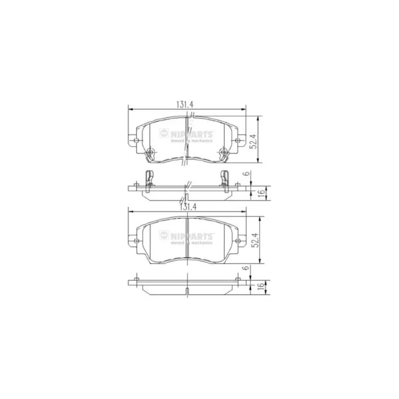 Jeu de 4 plaquettes de frein avant NIPPARTS J3602089