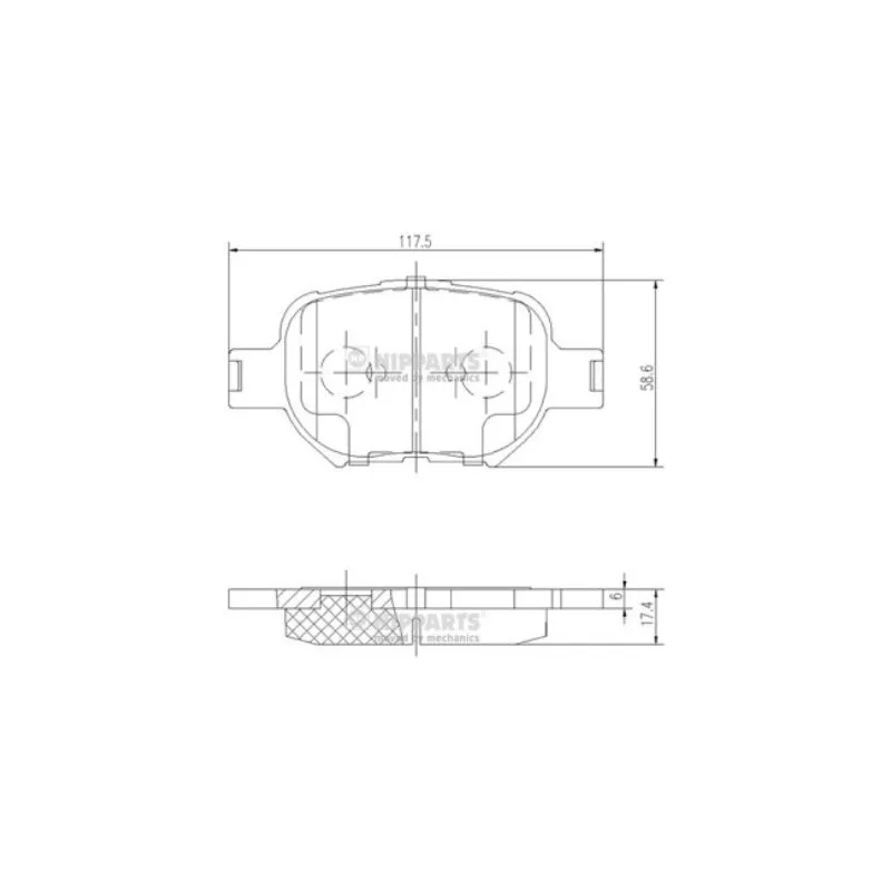 Jeu de 4 plaquettes de frein avant NIPPARTS J3602091