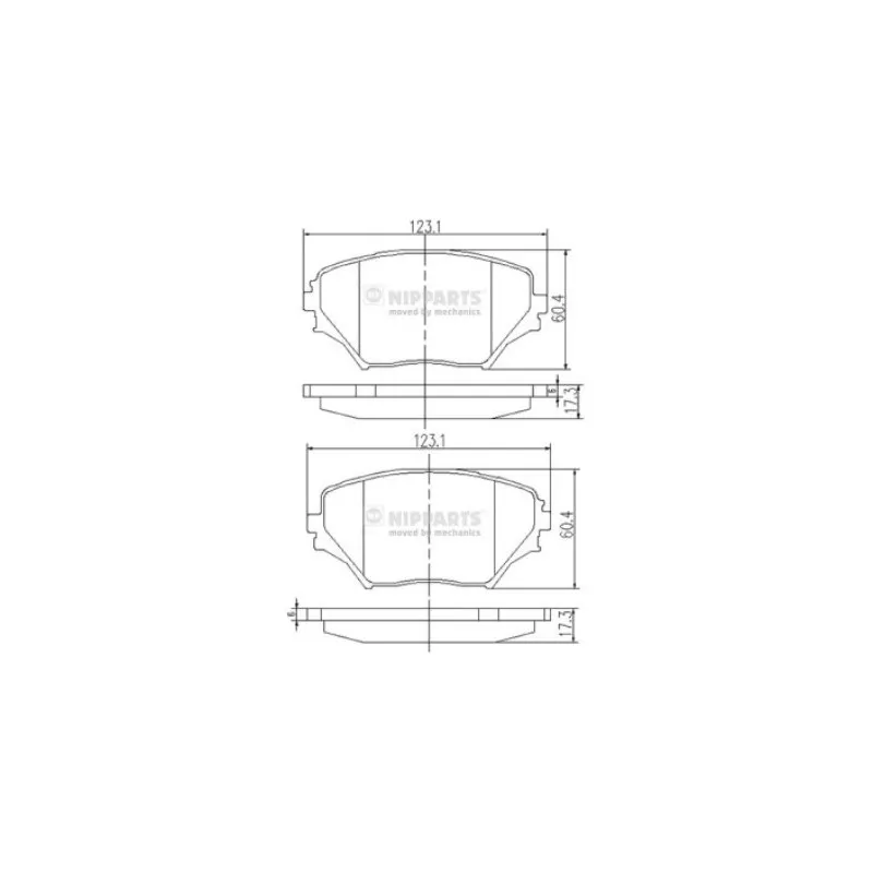 Jeu de 4 plaquettes de frein avant NIPPARTS J3602095