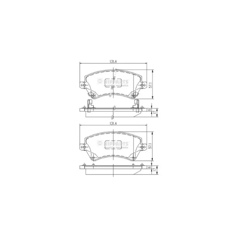 Jeu de 4 plaquettes de frein avant NIPPARTS J3602101