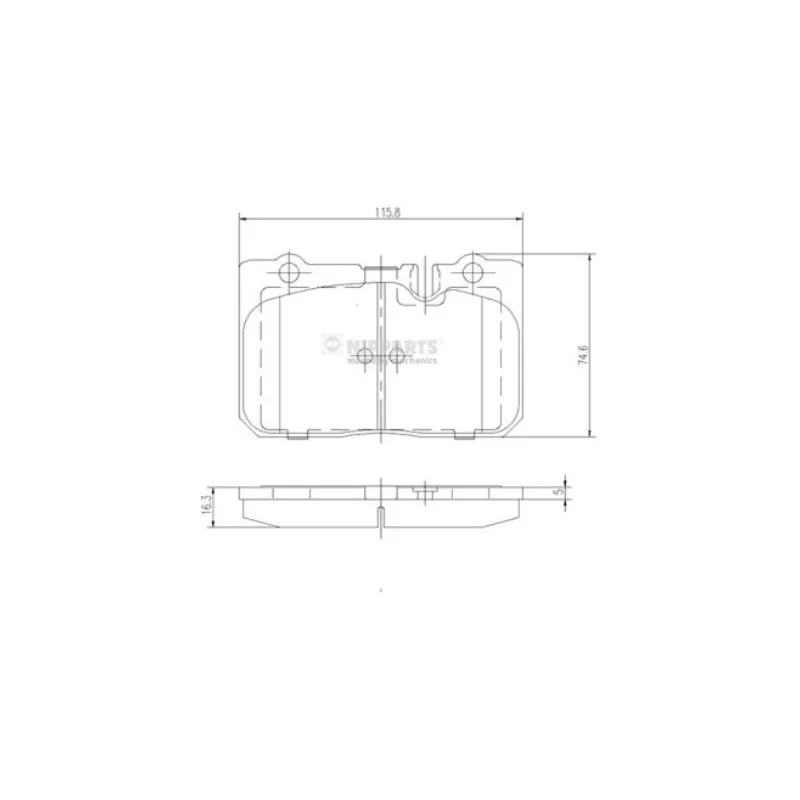 Jeu de 4 plaquettes de frein avant NIPPARTS J3602103