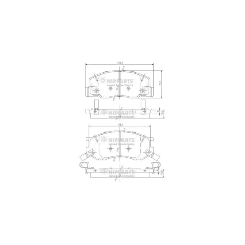 Jeu de 4 plaquettes de frein avant NIPPARTS J3602114