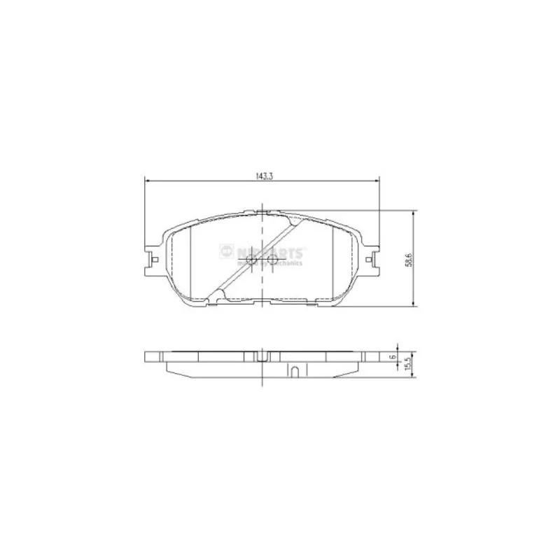 Jeu de 4 plaquettes de frein avant NIPPARTS J3602121