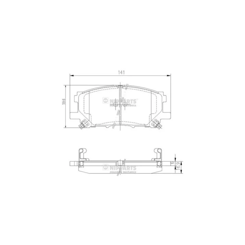 Jeu de 4 plaquettes de frein avant NIPPARTS J3602125