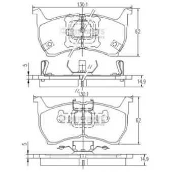Jeu de 4 plaquettes de frein avant NIPPARTS J3603001