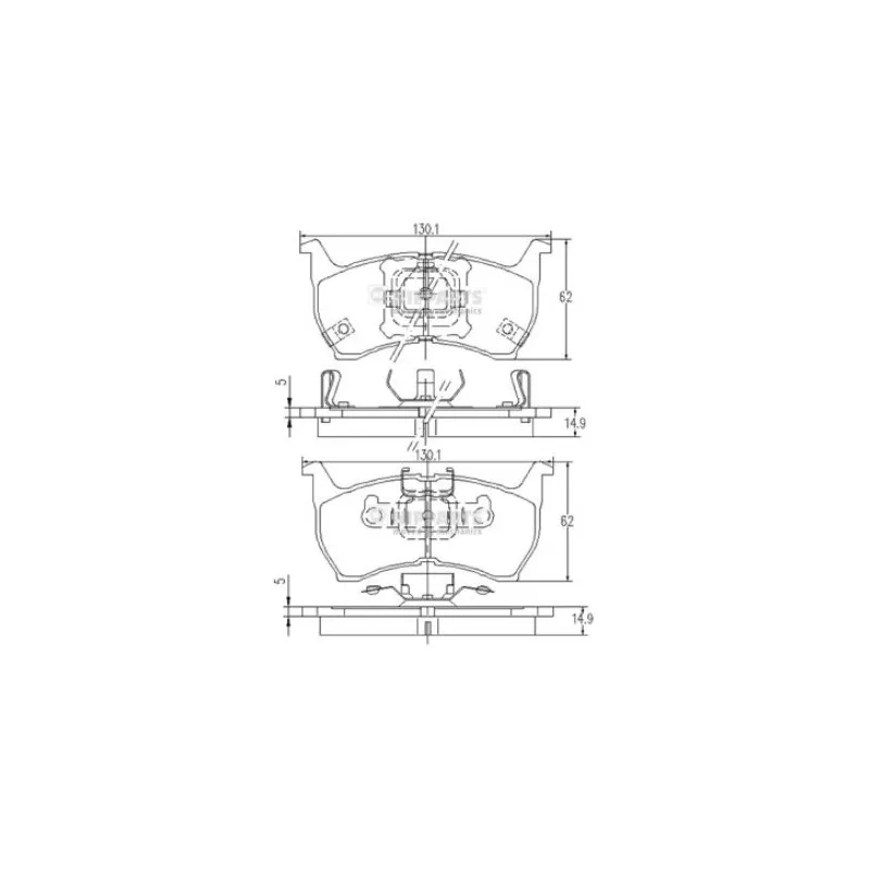 Jeu de 4 plaquettes de frein avant NIPPARTS J3603001