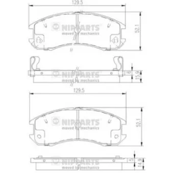 Jeu de 4 plaquettes de frein avant NIPPARTS J3603031