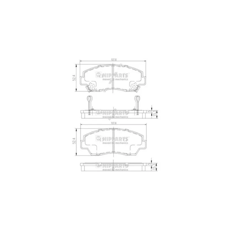Jeu de 4 plaquettes de frein avant NIPPARTS J3603034