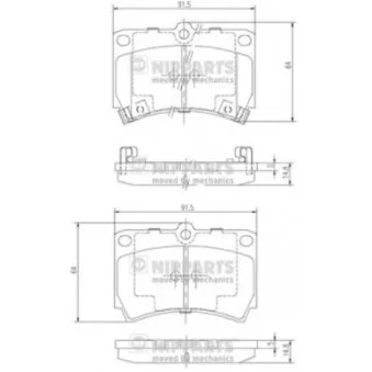 Jeu de 4 plaquettes de frein avant NIPPARTS J3603036