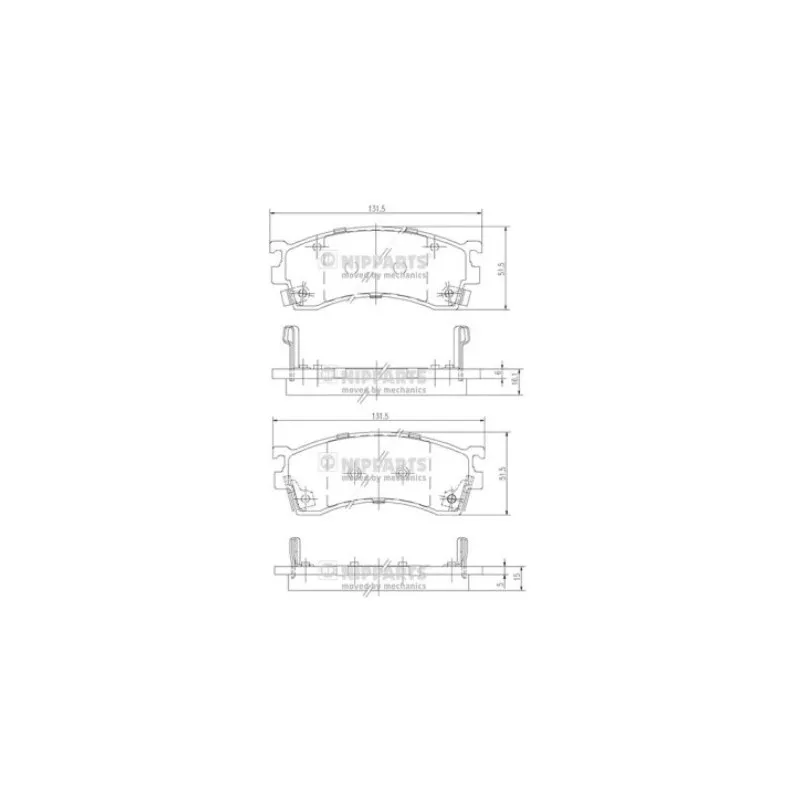 Jeu de 4 plaquettes de frein avant NIPPARTS J3603038