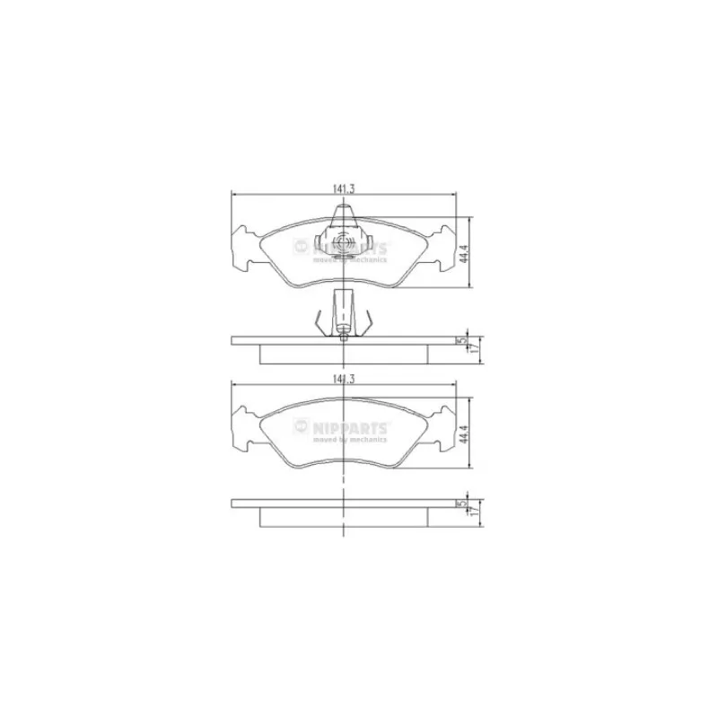 Jeu de 4 plaquettes de frein avant NIPPARTS J3603049