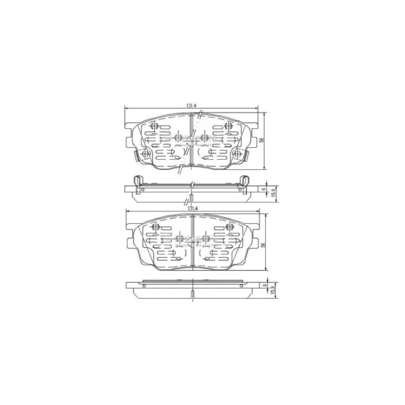Jeu de 4 plaquettes de frein avant NIPPARTS J3603055