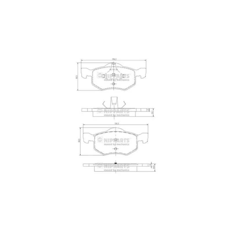 Jeu de 4 plaquettes de frein avant NIPPARTS J3603057