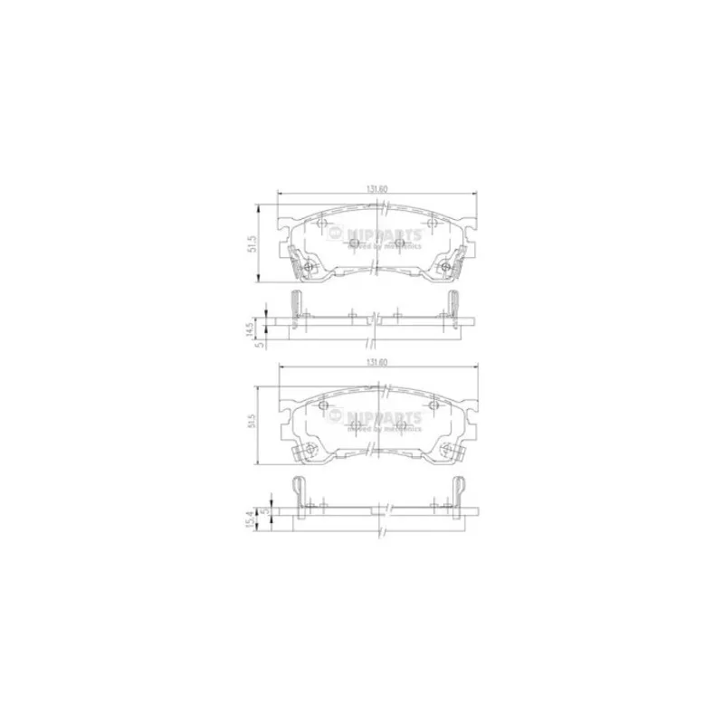 Jeu de 4 plaquettes de frein avant NIPPARTS J3603061