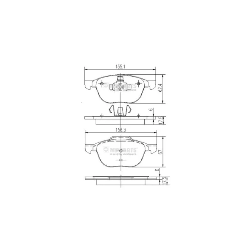 Jeu de 4 plaquettes de frein avant NIPPARTS J3603063