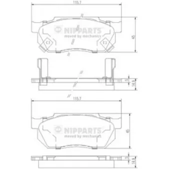 Jeu de 4 plaquettes de frein avant NIPPARTS J3604019