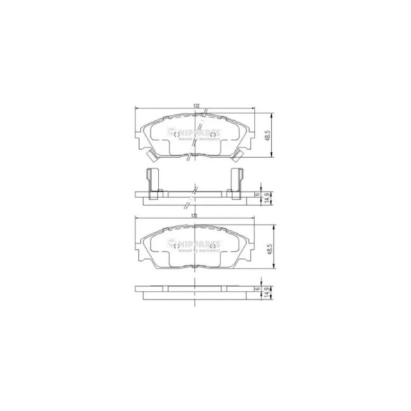 Jeu de 4 plaquettes de frein avant NIPPARTS J3604023