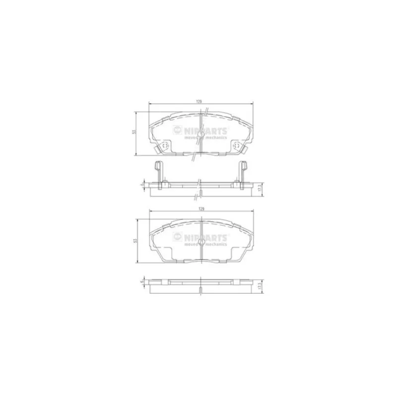 Jeu de 4 plaquettes de frein avant NIPPARTS J3604026