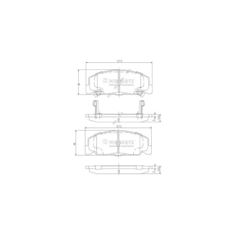 Jeu de 4 plaquettes de frein avant NIPPARTS J3604027
