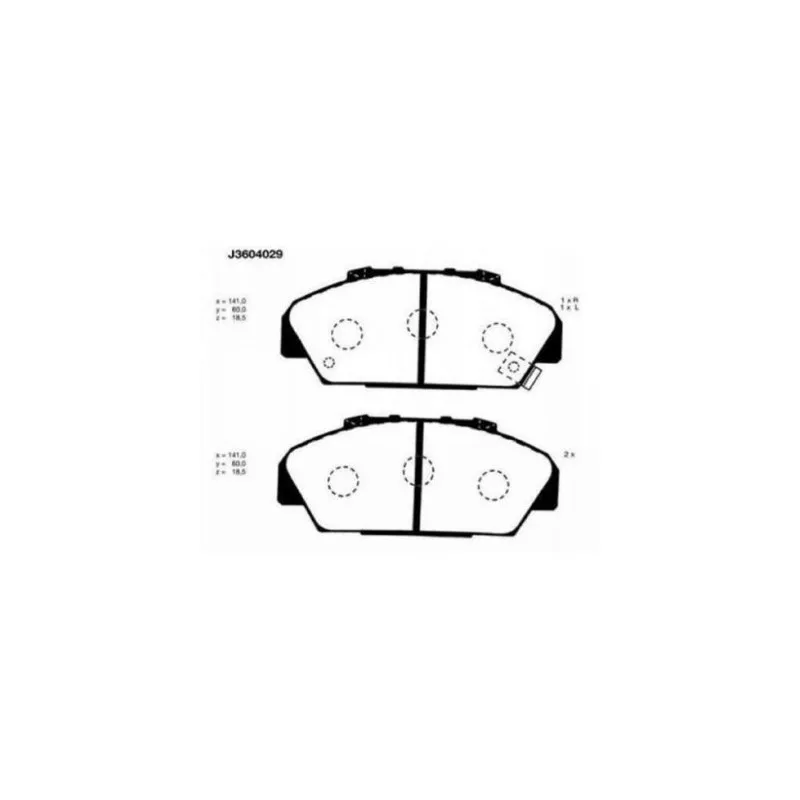 Jeu de 4 plaquettes de frein avant NIPPARTS J3604029