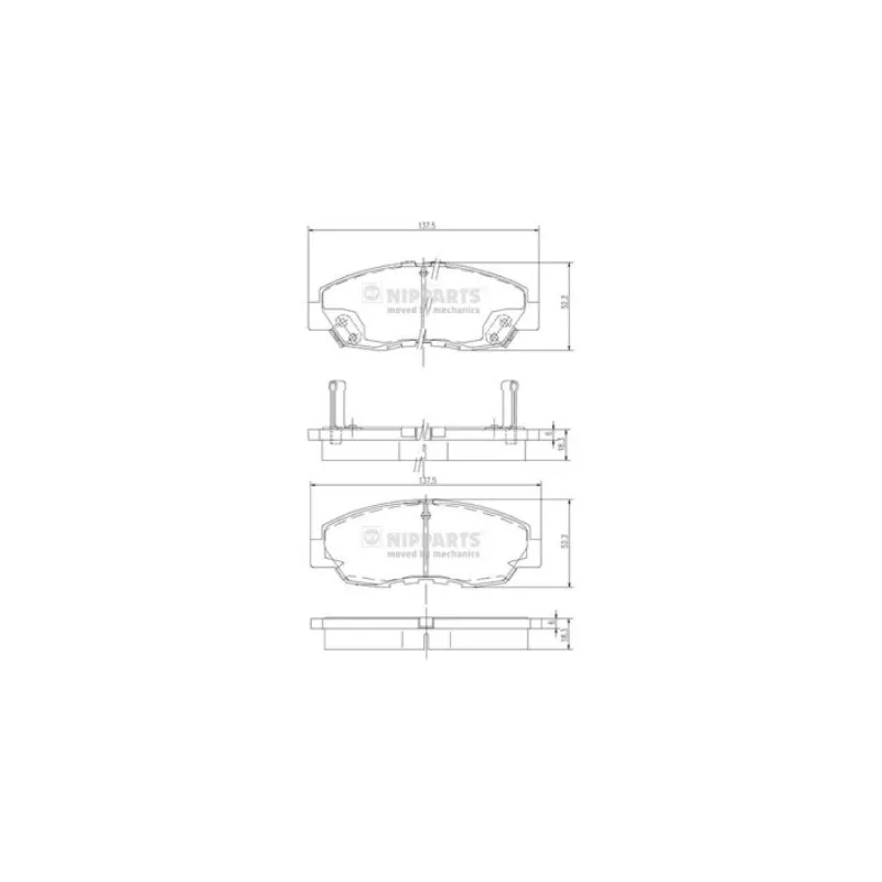 Jeu de 4 plaquettes de frein avant NIPPARTS J3604030