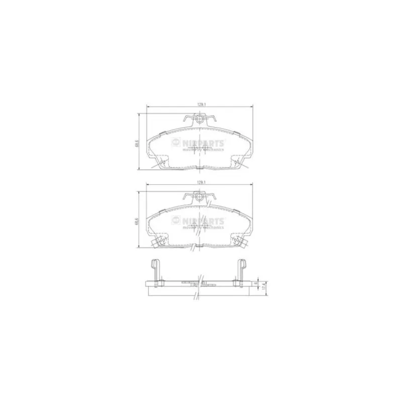 Jeu de 4 plaquettes de frein avant NIPPARTS J3604031