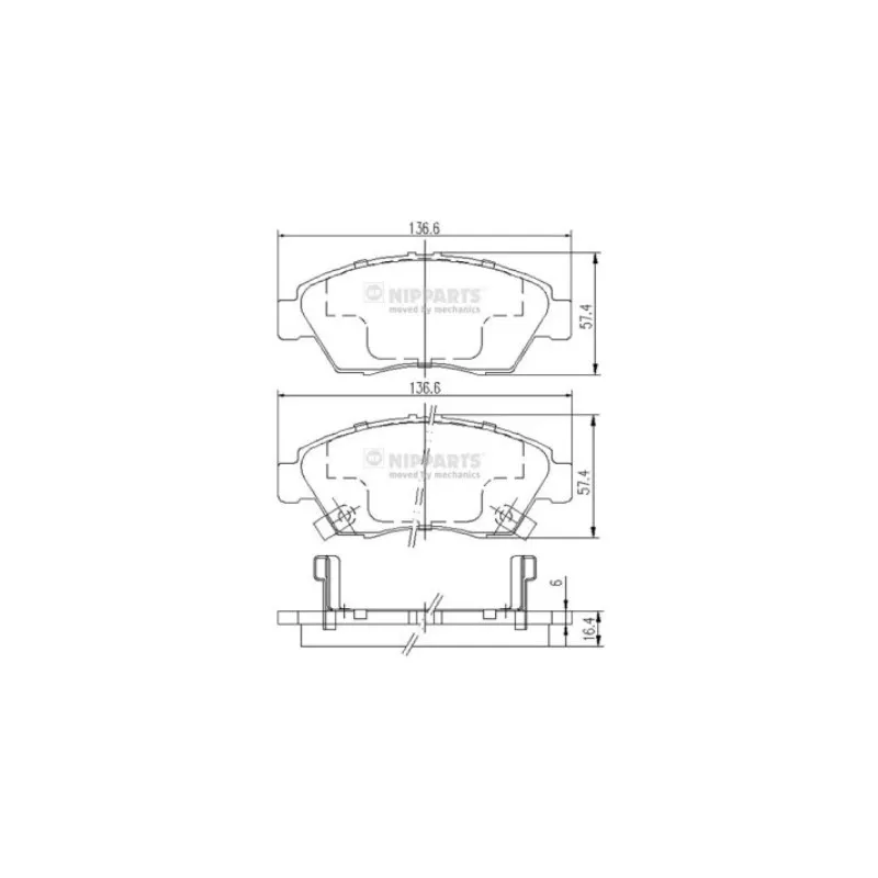 Jeu de 4 plaquettes de frein avant NIPPARTS J3604033