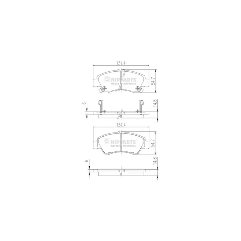 Jeu de 4 plaquettes de frein avant NIPPARTS J3604034