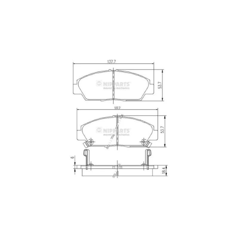 Jeu de 4 plaquettes de frein avant NIPPARTS J3604037