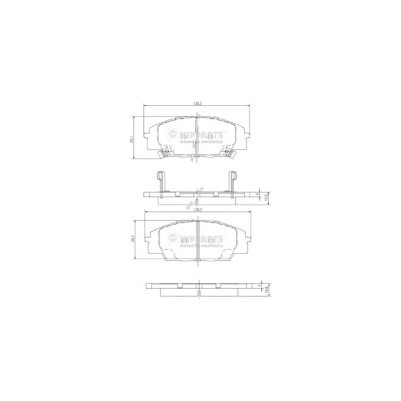 Jeu de 4 plaquettes de frein avant NIPPARTS J3604055