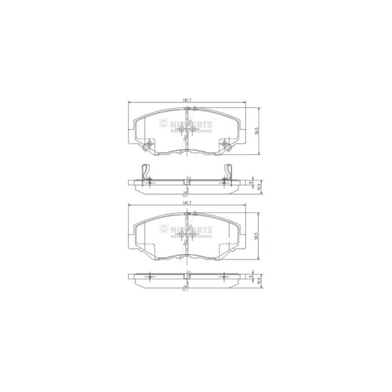 Jeu de 4 plaquettes de frein avant NIPPARTS J3604061