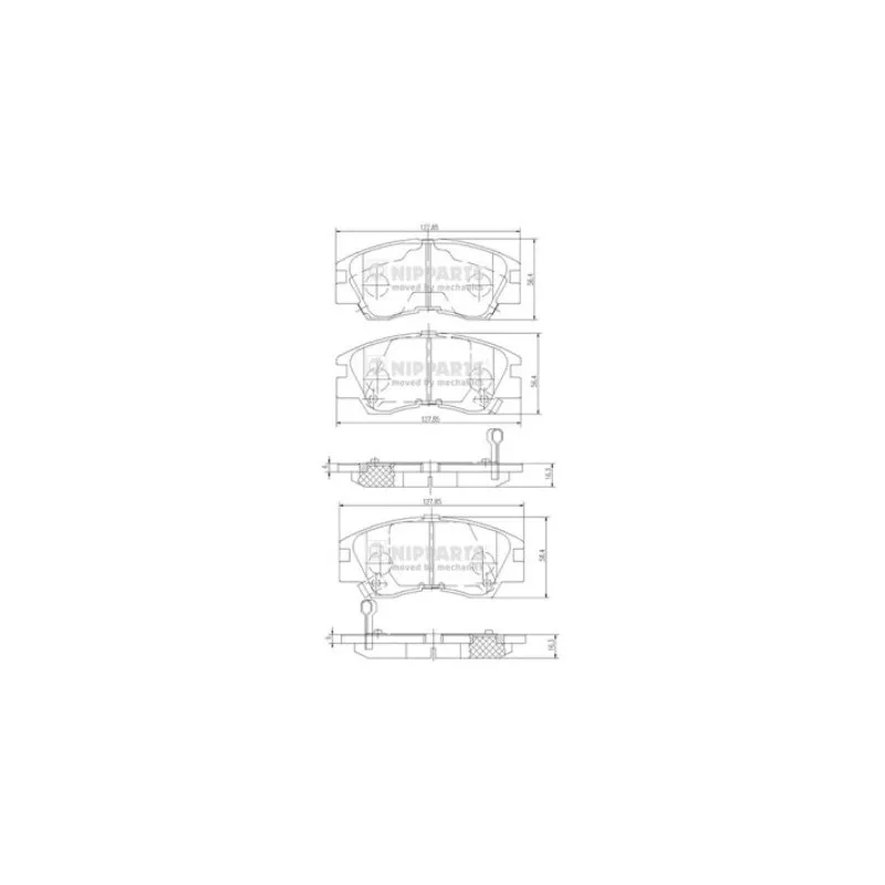 Jeu de 4 plaquettes de frein avant NIPPARTS J3605027