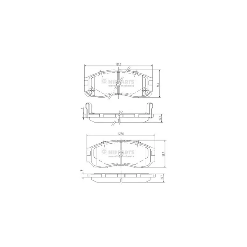 Jeu de 4 plaquettes de frein avant NIPPARTS J3605030